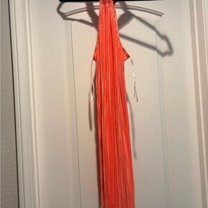 Petal & Pup Orange Pleated Mini Dress